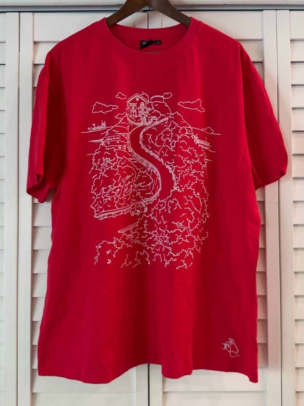 Steady Hands Heavyweight Landscape Graphic Tee - Red - Size XL